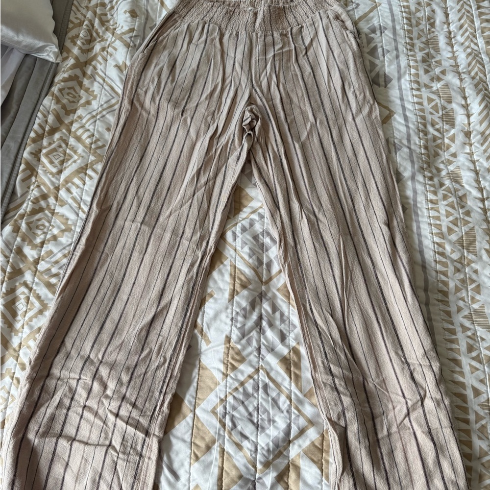 Maurices Beige and Black Striped Pants